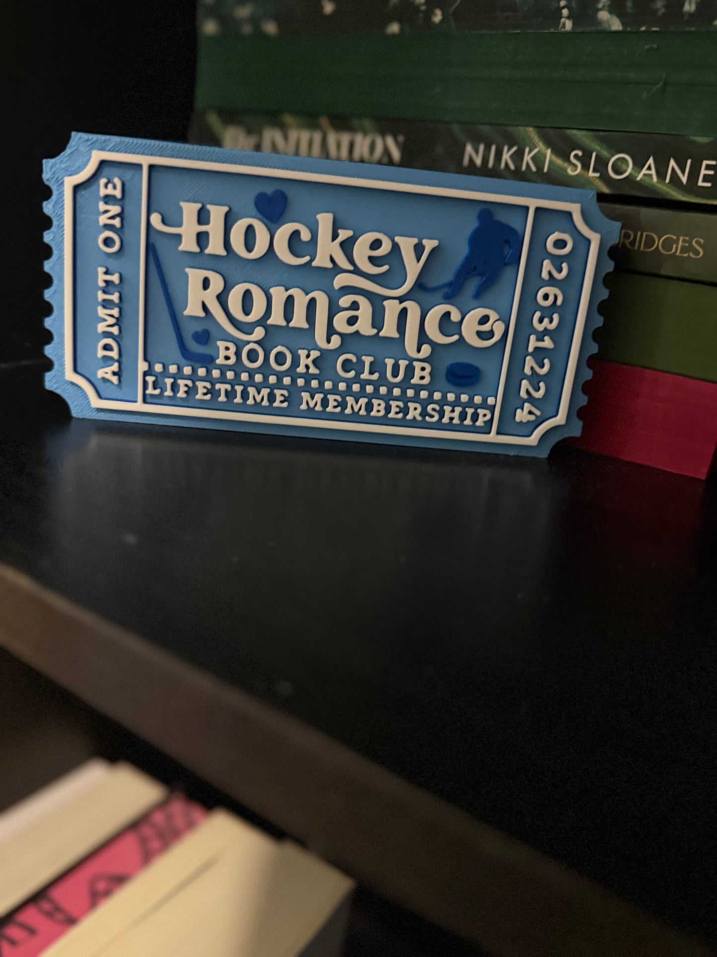 Hockey romance | 3D Printed Bookshelf Sign | Bookish Decor