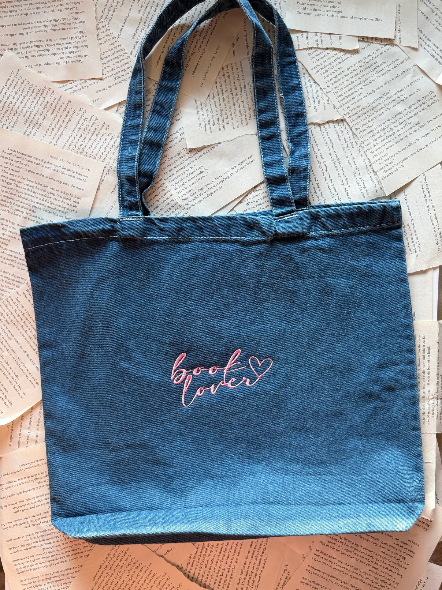Book Lover Embroidered Tote