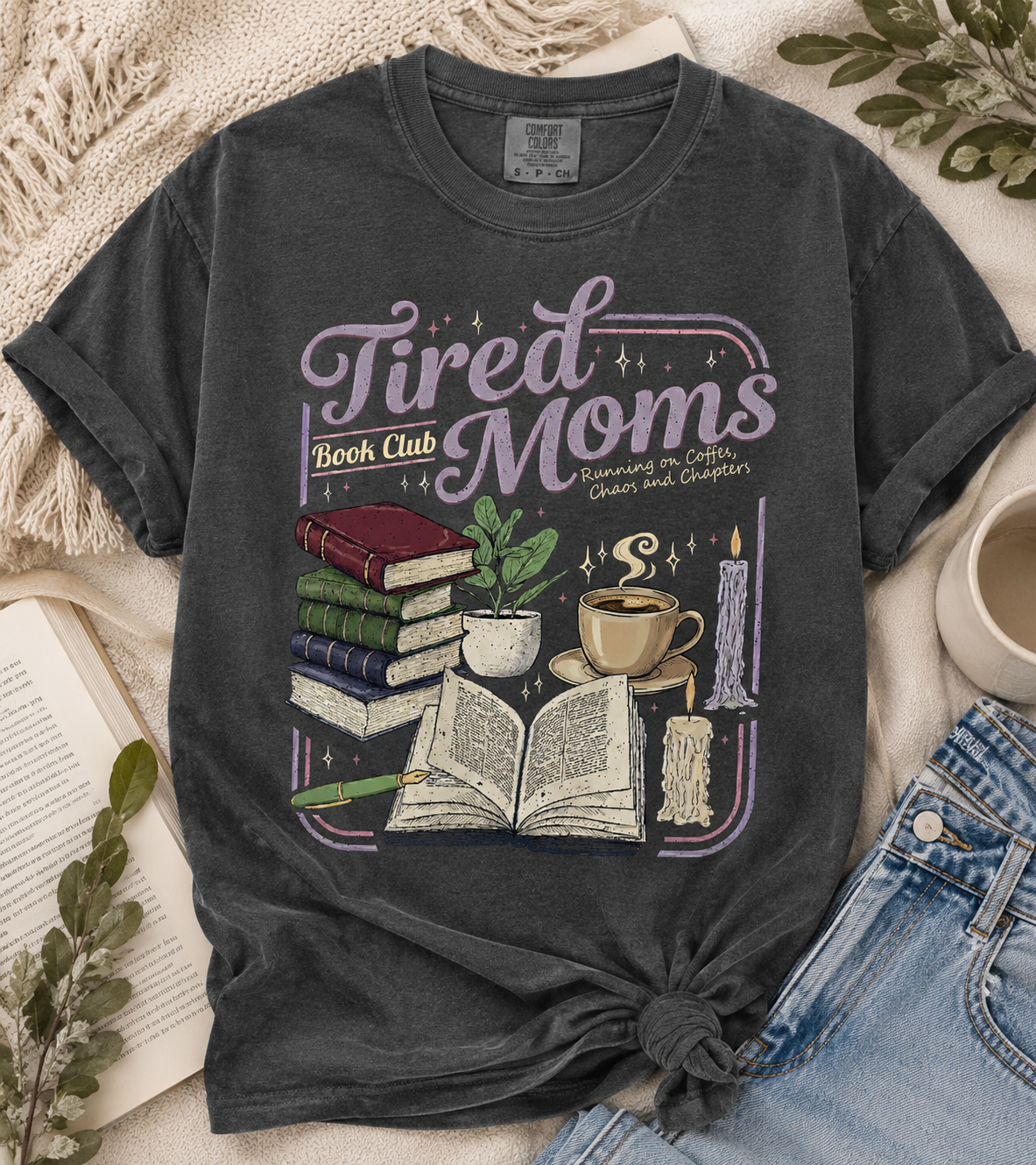 Tired Moms Book Club Shirt | Comfort Colors Bookish Tee