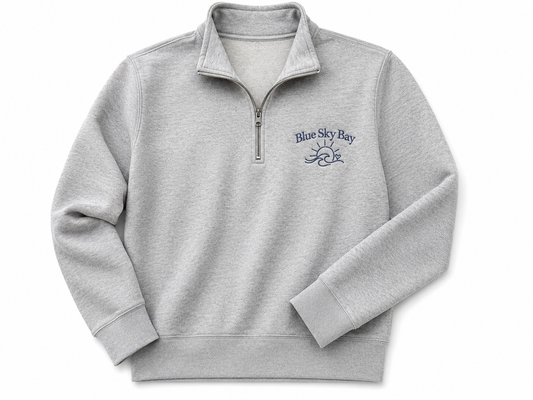Blue Sky Bay Embroidered Quarter-Zip Pullover | Officially Licensed Laura Pavlov Merchandise