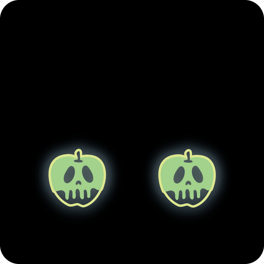 Poison Apple Earrings GLOW IN THE DARK / Halloween Earrings