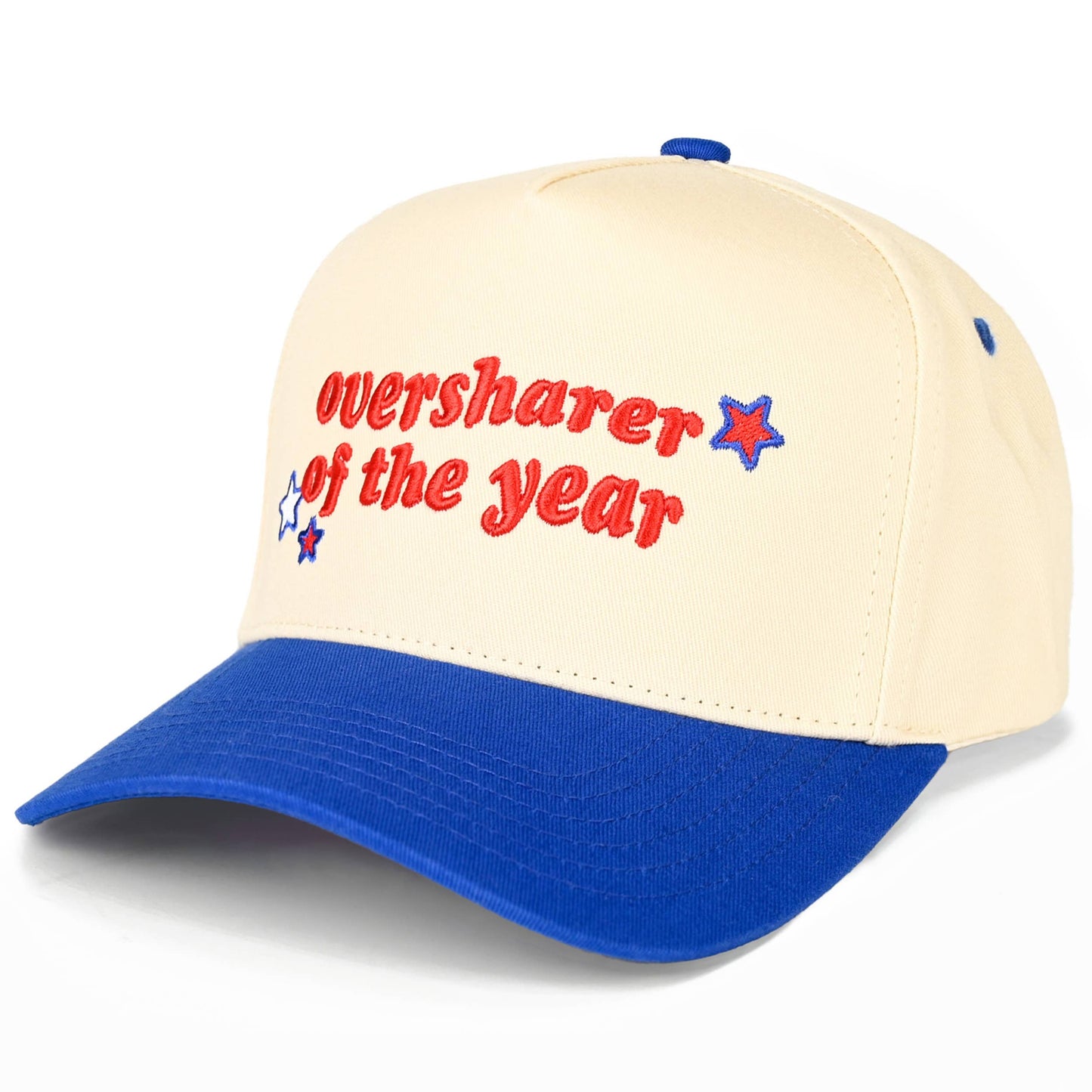 C.C OVERSHARER OF THE YEAR Letter Two Tone Trucker Hat