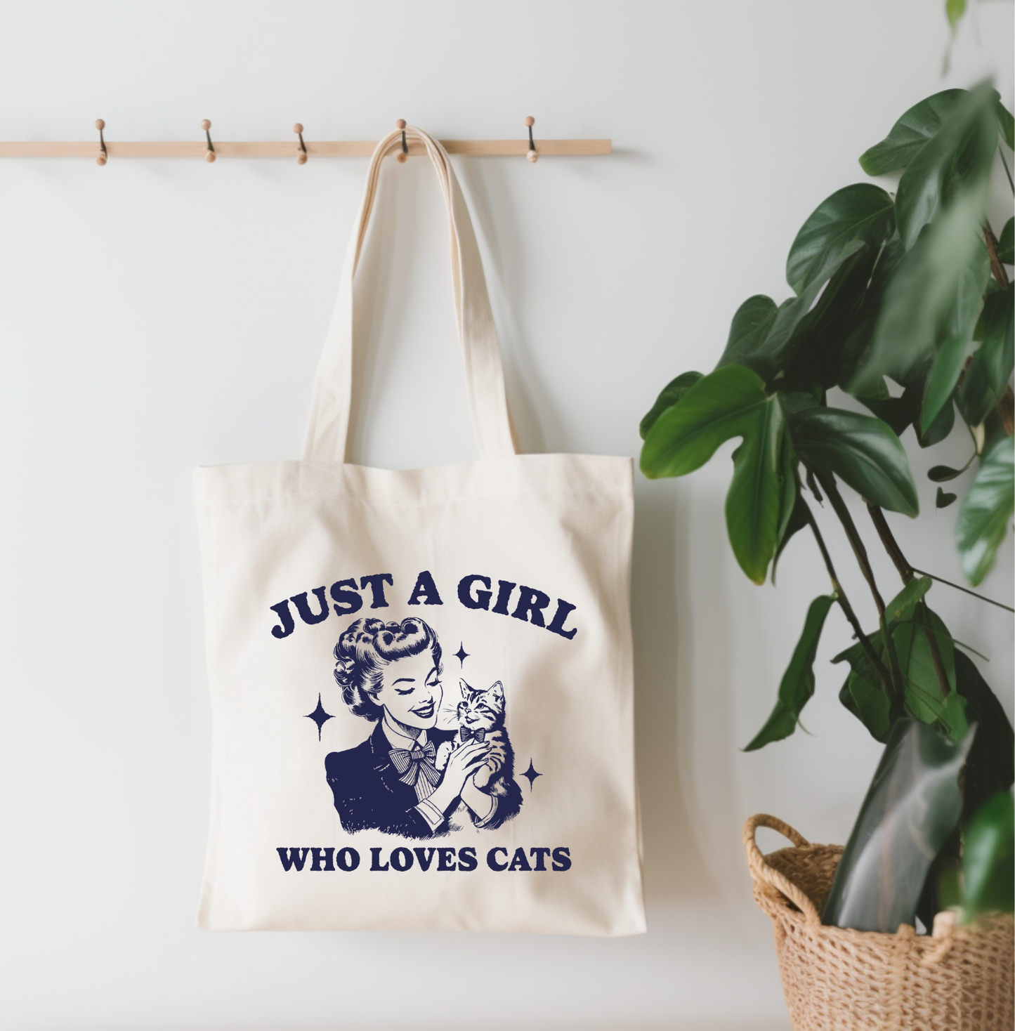 Just A Girl Who Loves Cats Canvas Tote Bag