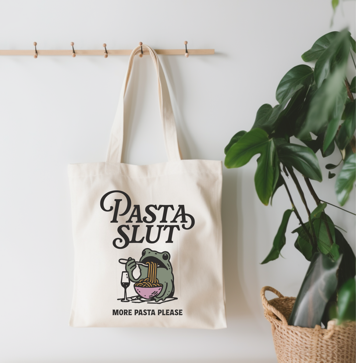 Pasta Slut Small Canvas Tote Bag