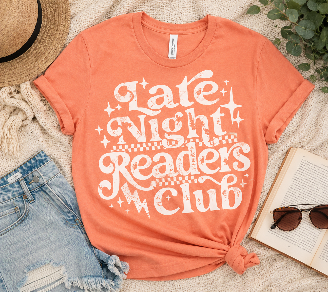 Late Night Readers Club Graphic Tee | Book Lover Shirt