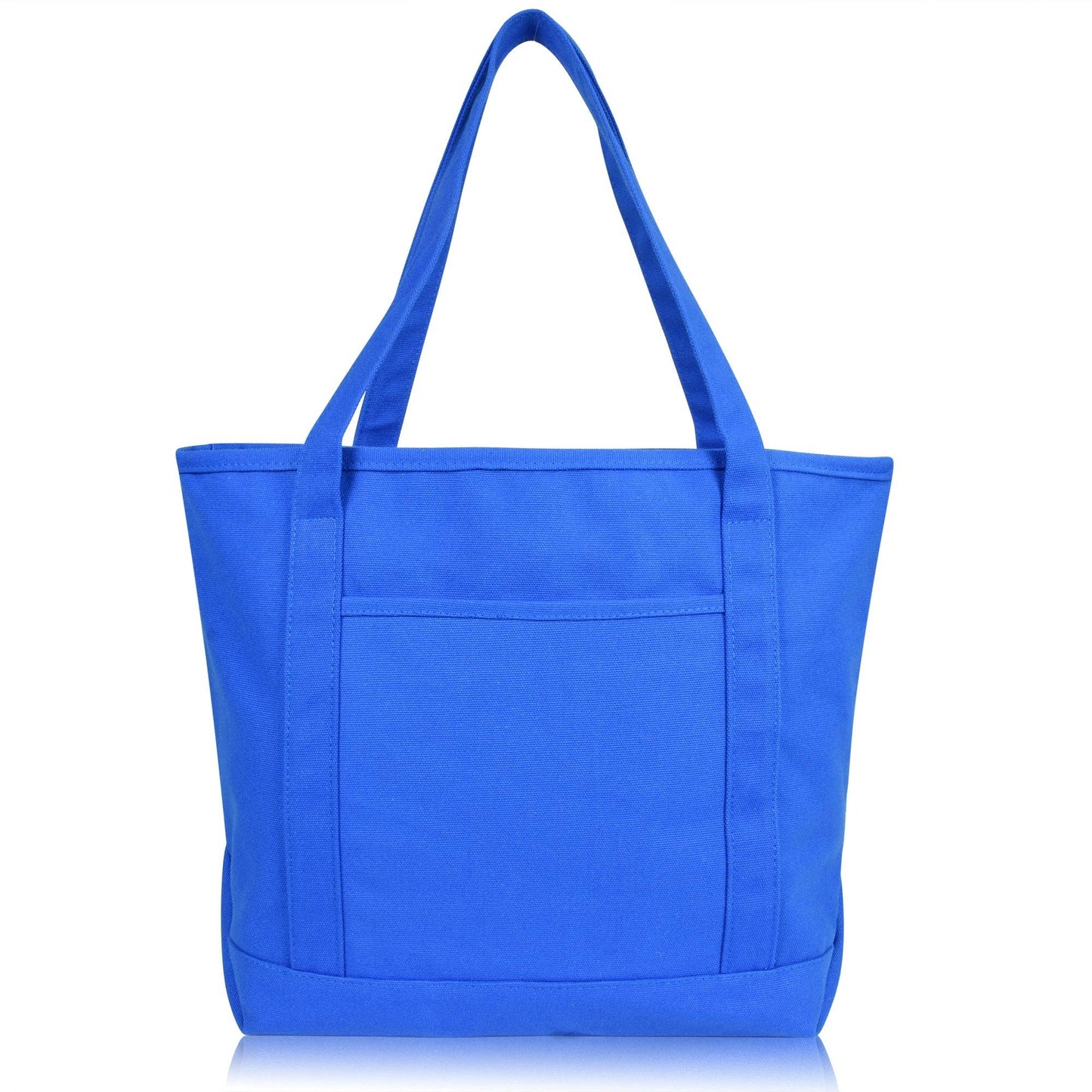 Dalix  20" Solid Color Soft Canvas Tote Bag: Black