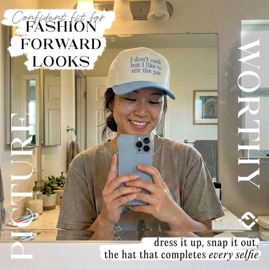 2Tone Cap:I Don’t Cook But I Like To Stir The Pot-Blue/Beige