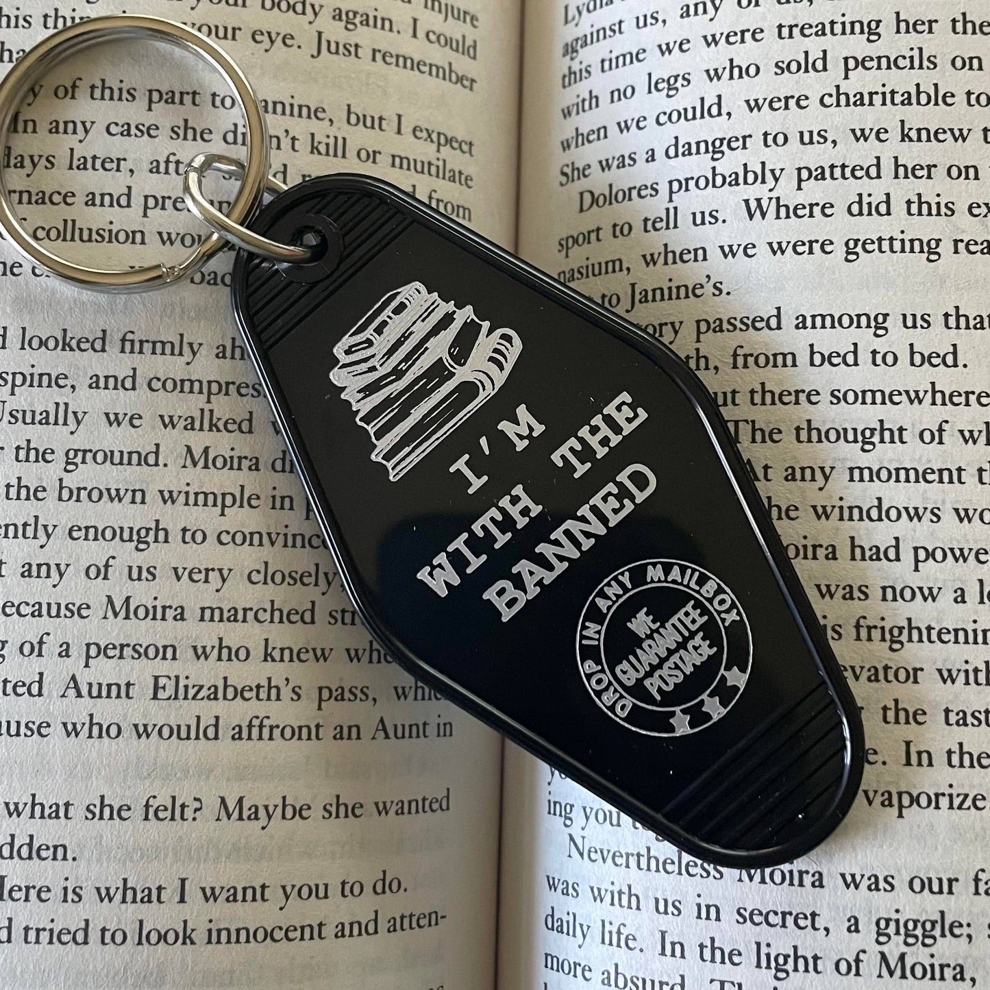 Motel Key Fob - I'm with the Banned (books)