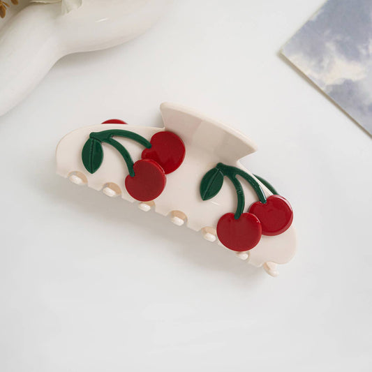 Cute 3D Cherry Hair Clip, Acetate Fruit Hair Accessory: Cherry