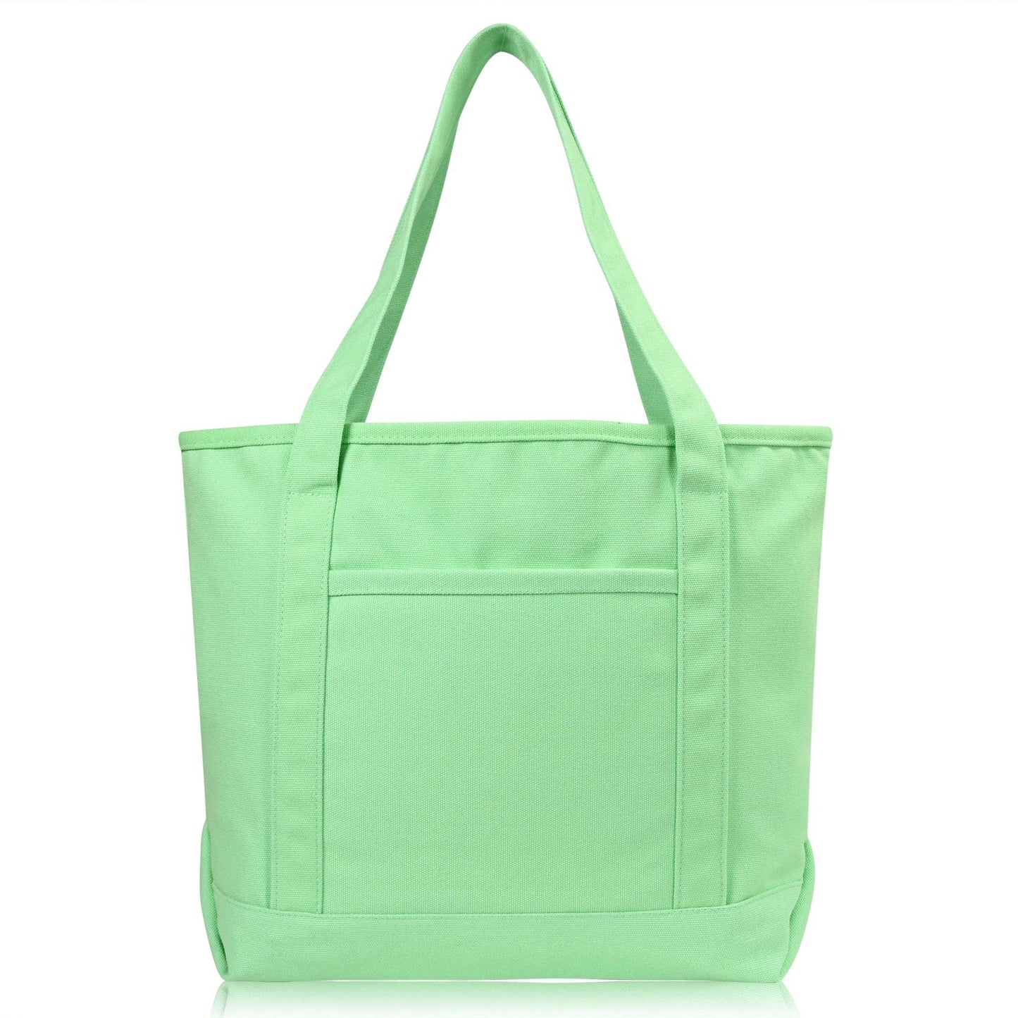 Dalix  20" Solid Color Soft Canvas Tote Bag: Black
