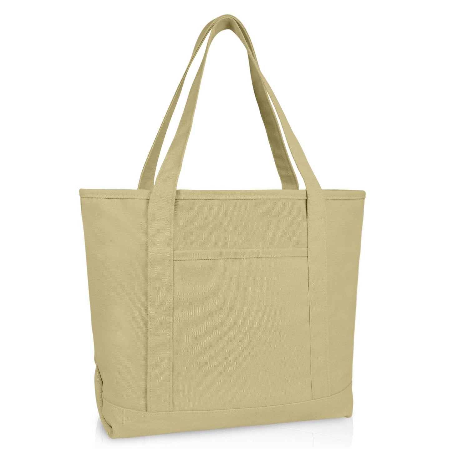 Dalix  20" Solid Color Soft Canvas Tote Bag: Black