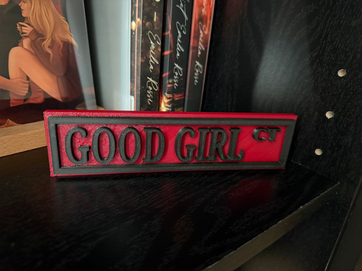 Good Girl | 3D Printed Bookshelf Sign | Bookish Decor