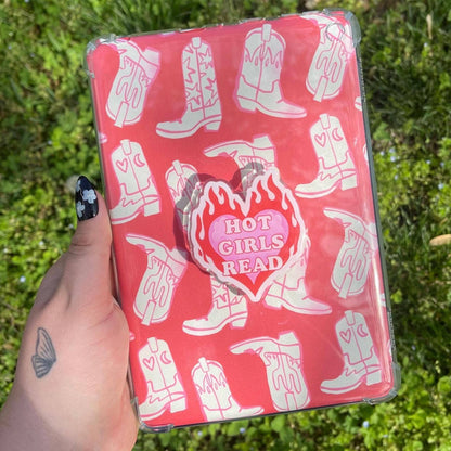 Hot Girls Read Heart Kindle Grip | Magnetic or Sticker: Sticker