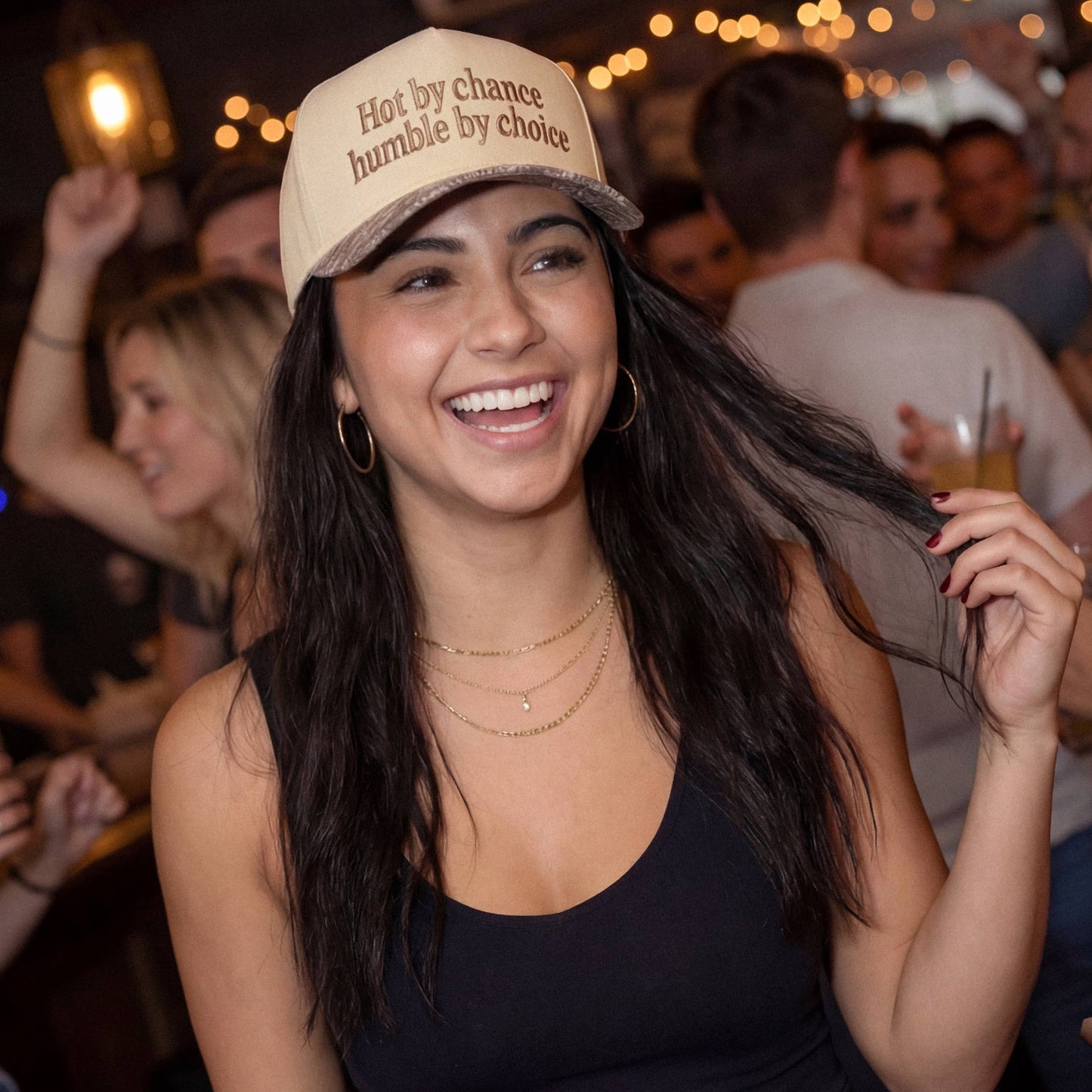 HOT BY CHANCE HUMBLE BY CHOICE Two Tone Trucker Hat