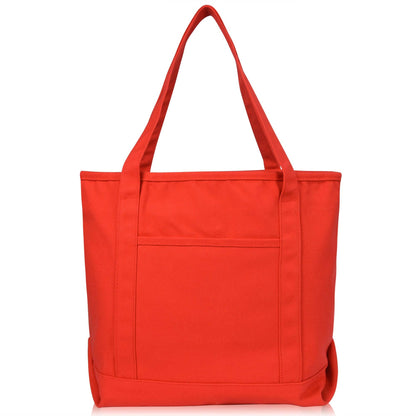 Dalix  20" Solid Color Soft Canvas Tote Bag: Black