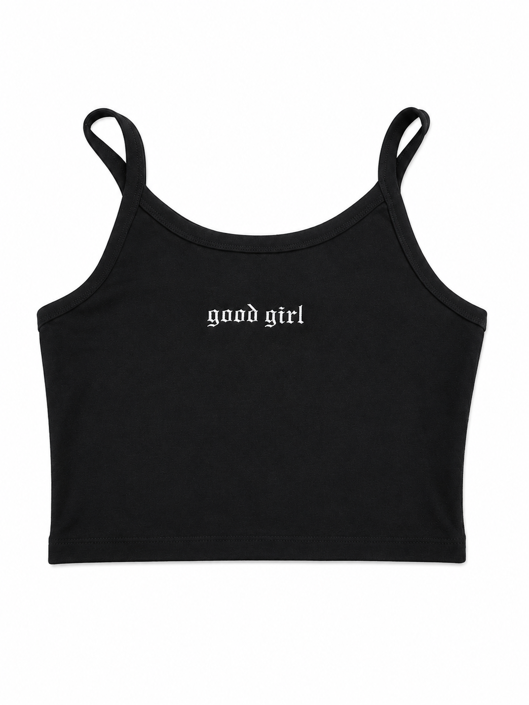 Good Girl Embroidered Black Crop Tank | Bookish Romance Reader Tank