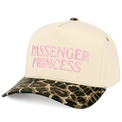 C.C PASSENGER PRINCESS Letter on Two Tone Trucker Hat: Leopard
