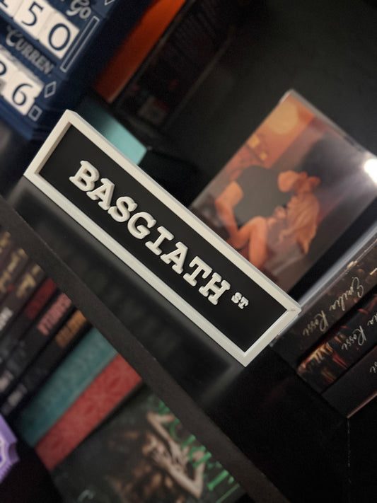 Basgiath | 3D Printed Bookshelf Sign | Bookish Decor
