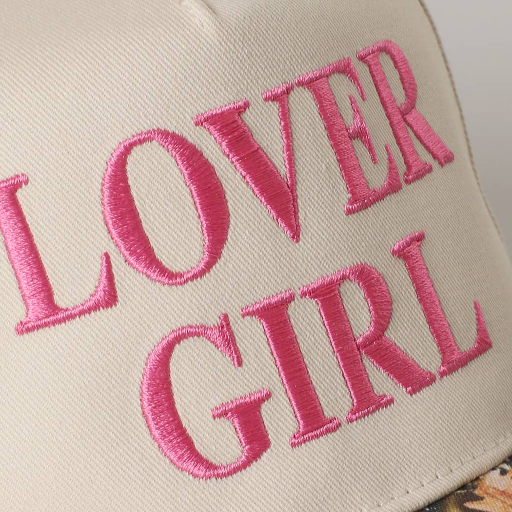LOVER GIRL Embroidery Camouflage Trucker: CAMOPINK / One Size