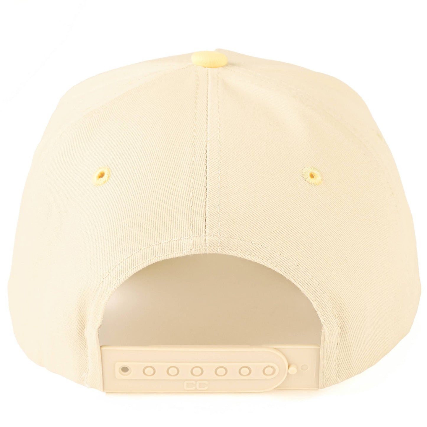 C.C OUT HERE DILLY DALLYING Letter on Two Tone Trucker Hat: Butter Yellow