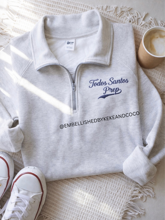 Todos Santos - Embroidered Half Zip Crop - Licensed LJ Shen