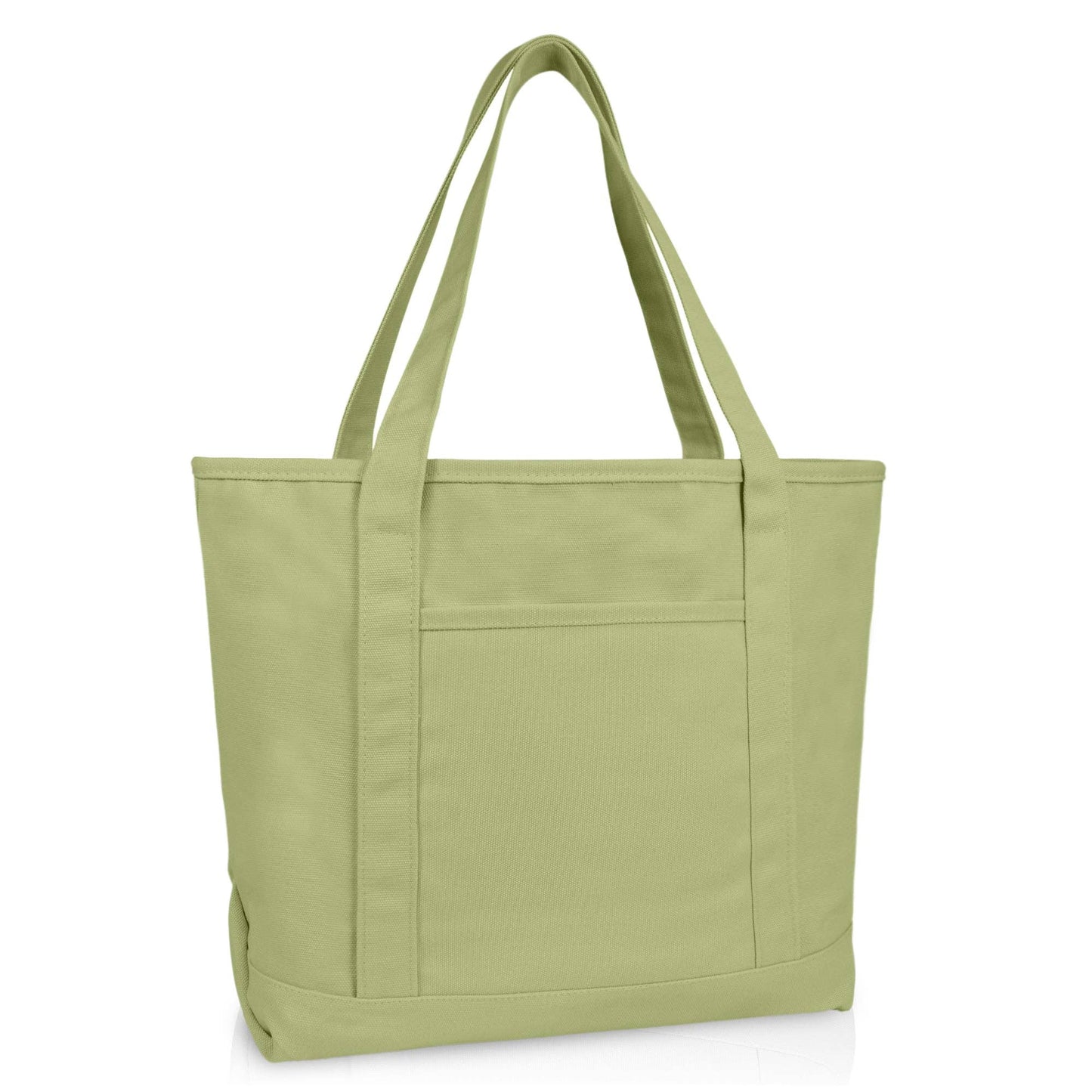 Dalix  20" Solid Color Soft Canvas Tote Bag: Black