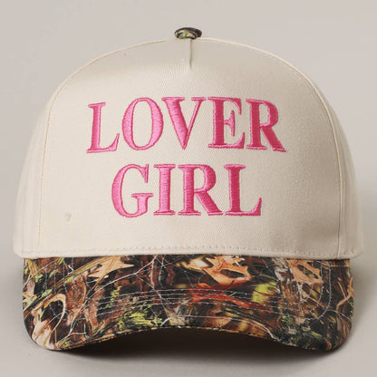 LOVER GIRL Embroidery Camouflage Trucker: CAMOPINK / One Size