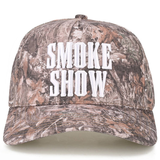C.C SMOKE SHOW Letter on Two Tone Trucker Hat: DKM