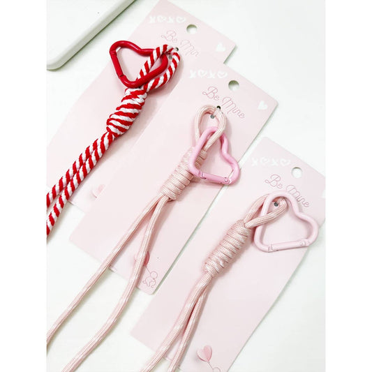 Paracord Braided Heart Shaped Ring Keychain: MIX COLORS / ONE(12)