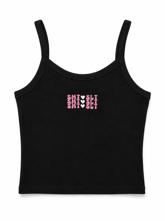Smut Slut Embroidered Black Crop Tank | Bookish Romance Reader Tank