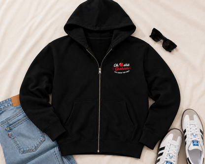 Oh Sh*t Graham You Know This One Embroidered Zip Up | Off Campus | Briar U