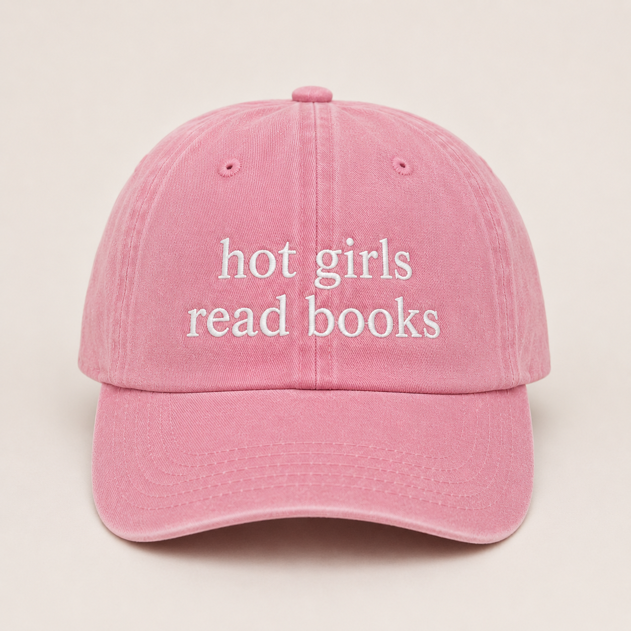 Pink Hot Girls Read Books Hat | Embroidered Bookish Dad Hat
