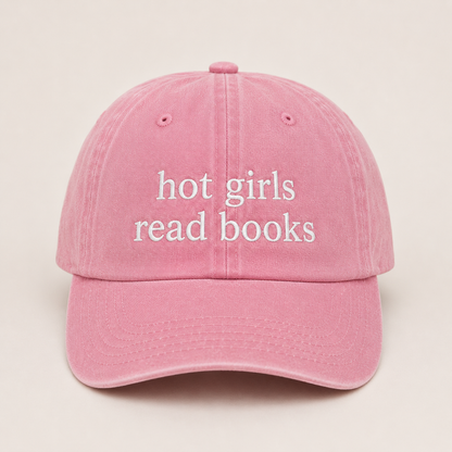 Pink Hot Girls Read Books Hat | Embroidered Bookish Dad Hat
