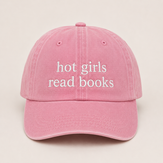 Pink Hot Girls Read Books Hat | Embroidered Bookish Dad Hat