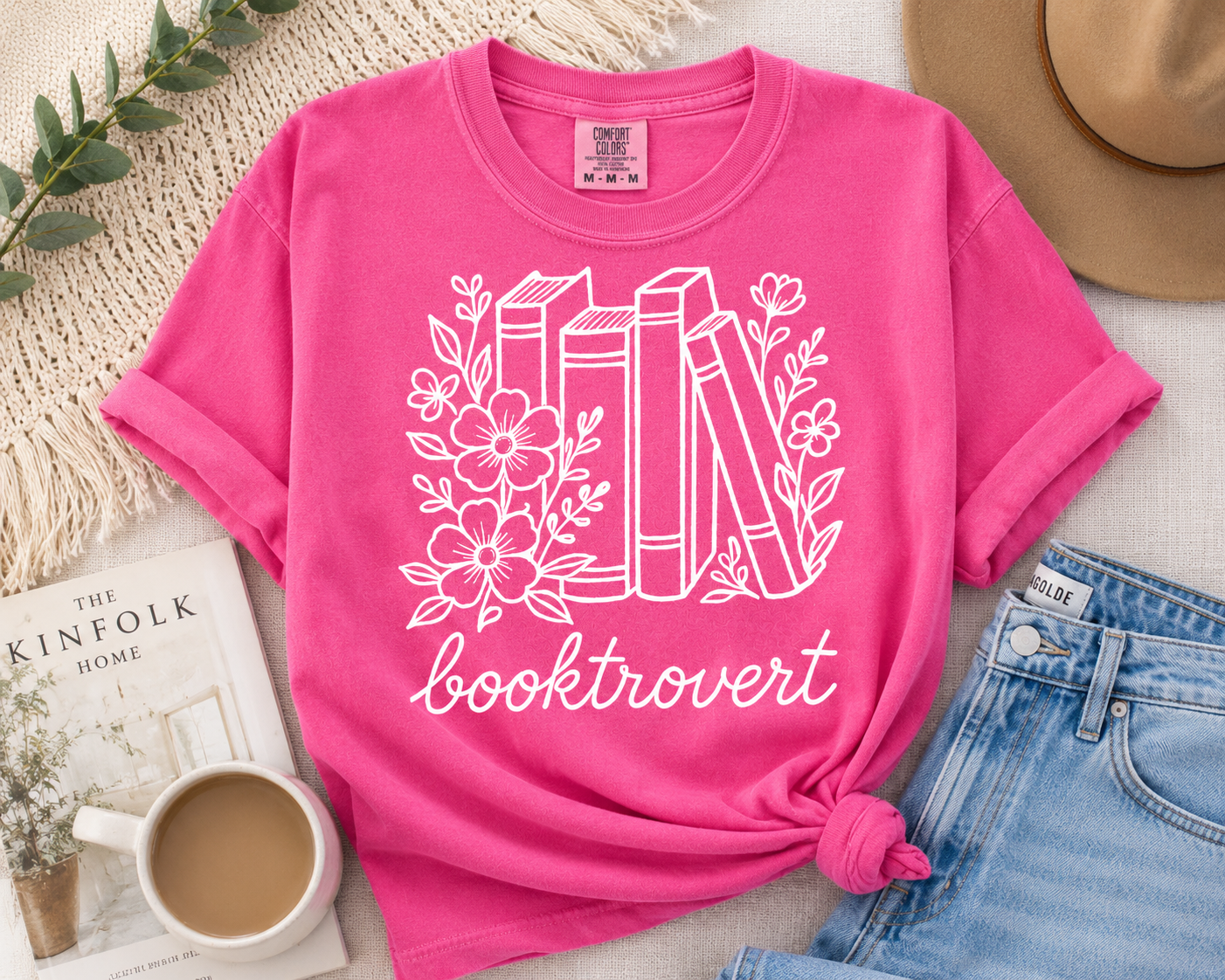 Booktrovert Shirt | Comfort Colors Crunchberry Tee