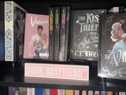 Book Boyfriend | 3D Printed Bookshelf Sign | Bookish Decor