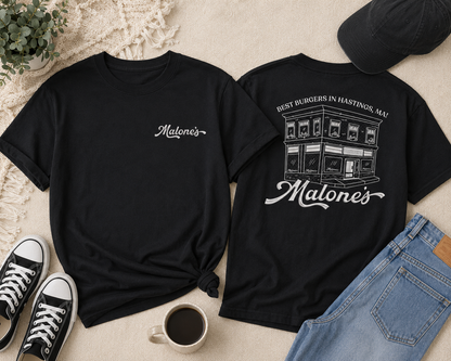 Malone’s Burger Shop Graphic Tee | Off Campus| Small Town Favorite Tee | Front & Back Print