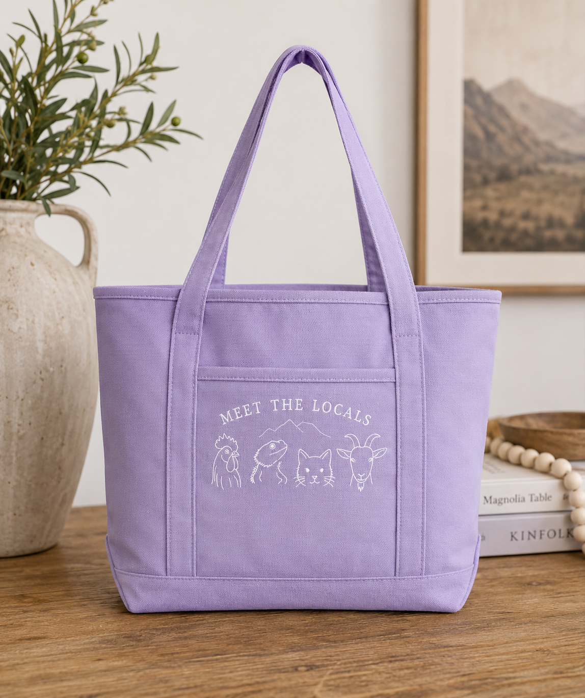 Meet the Locals Embroidered Tote Bag