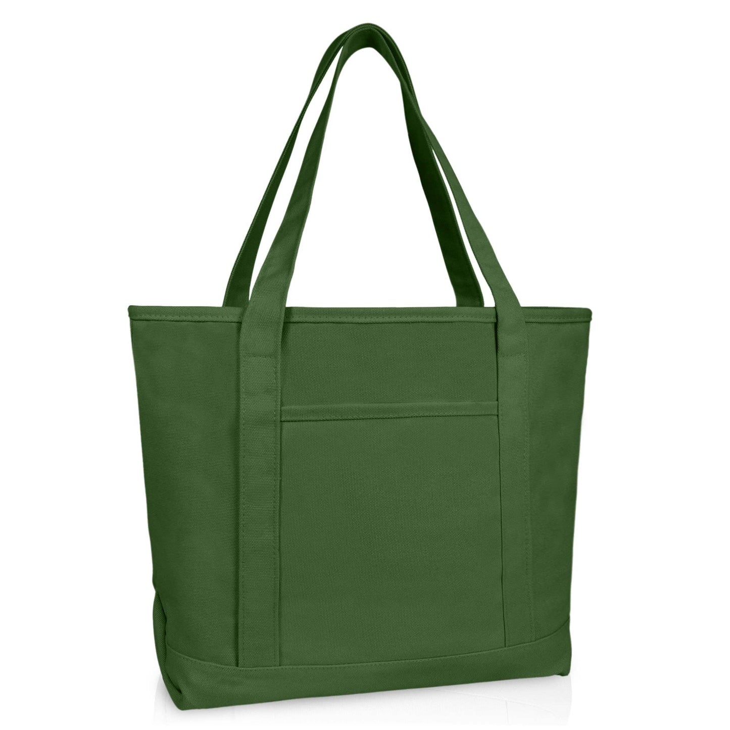Dalix  20" Solid Color Soft Canvas Tote Bag: Black