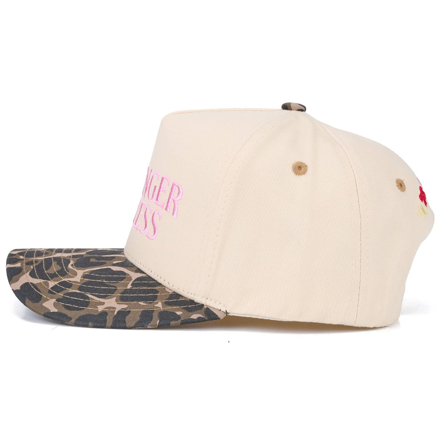C.C PASSENGER PRINCESS Letter on Two Tone Trucker Hat: Leopard
