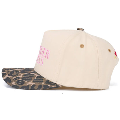C.C PASSENGER PRINCESS Letter on Two Tone Trucker Hat: Leopard