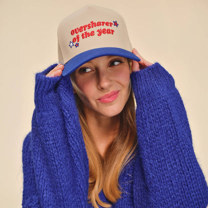 C.C OVERSHARER OF THE YEAR Letter Two Tone Trucker Hat