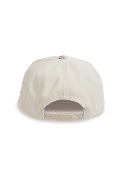 GINGHAM Print Brim Two Tone 5 Panel Cap: Khaki