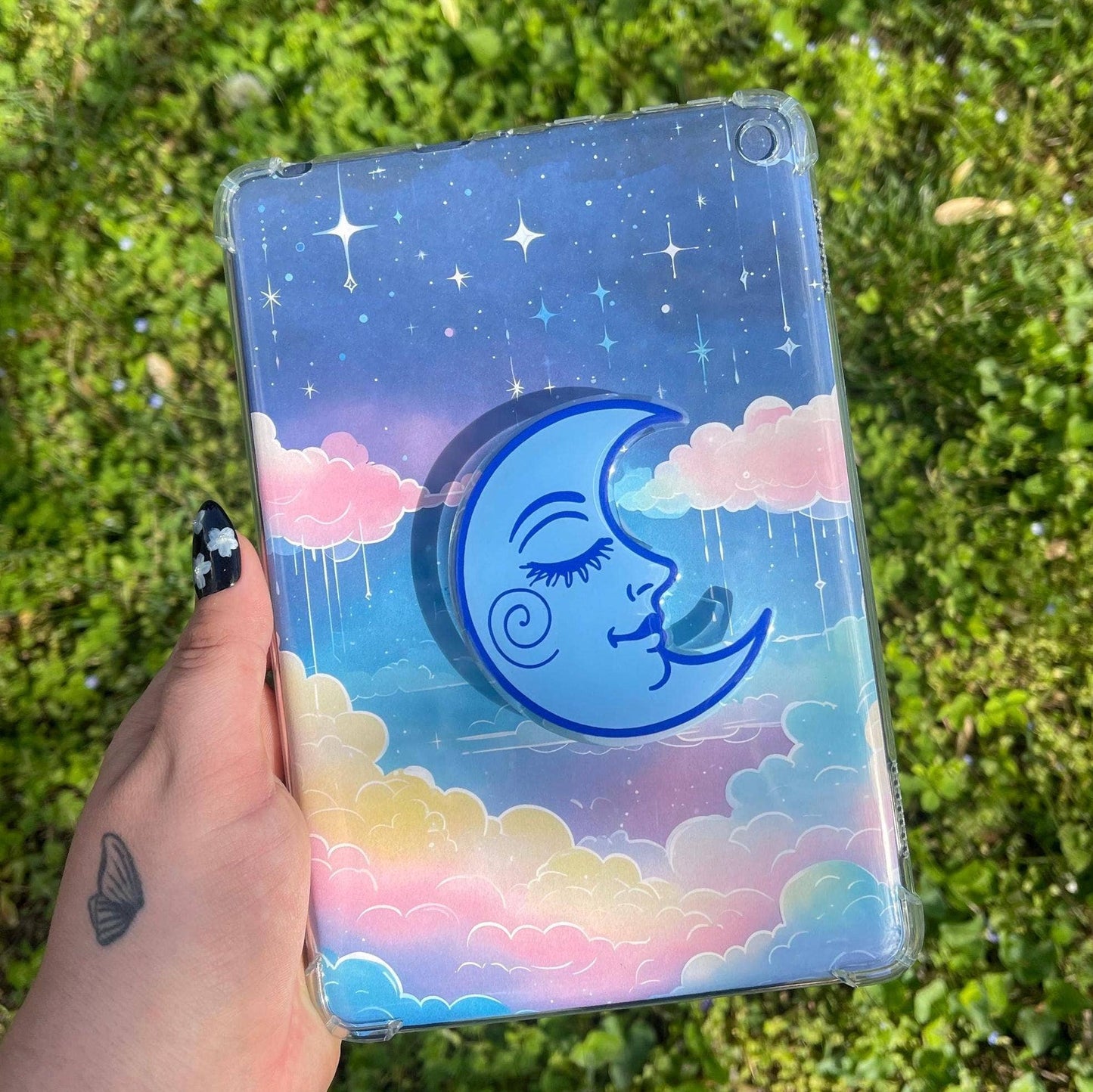 Sleeping Moon Kindle Grip | Magnetic or Sticker: Sticker
