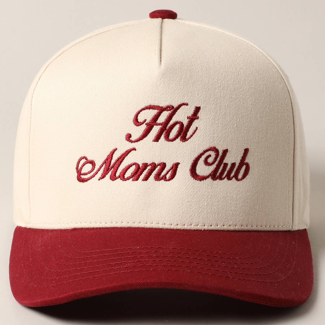 Hot Moms Club Trucker Baseball Cap: BURGUNDY / ONESIZE