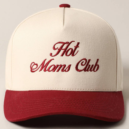 Hot Moms Club Trucker Baseball Cap: BURGUNDY / ONESIZE