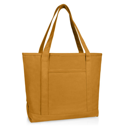 Dalix  20" Solid Color Soft Canvas Tote Bag: Black
