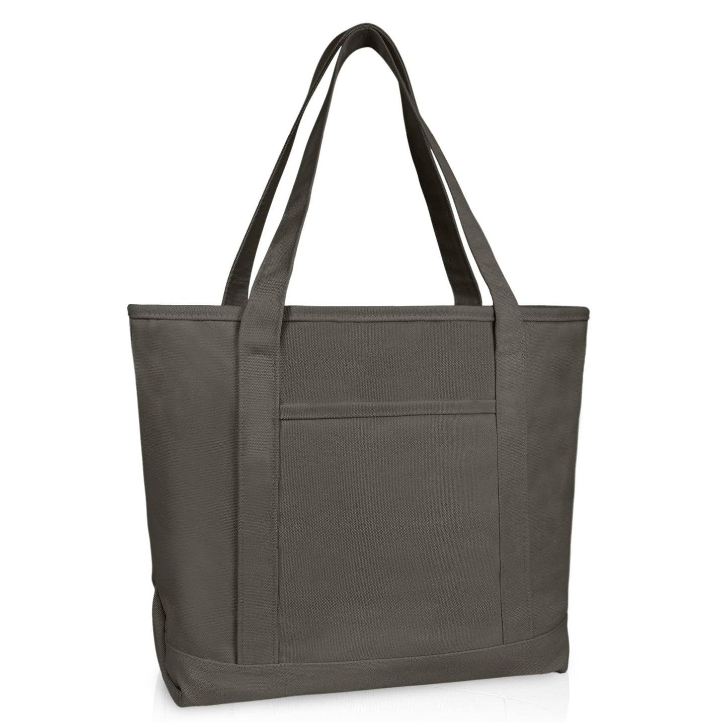 Dalix  20" Solid Color Soft Canvas Tote Bag: Black