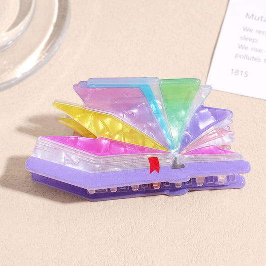 Creative Colorful 3D Book Shape Hair Claw Clip: Colorful