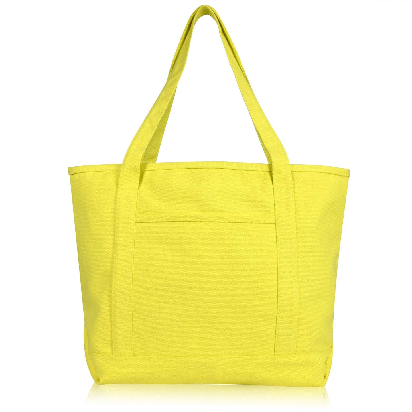 Dalix  20" Solid Color Soft Canvas Tote Bag: Black